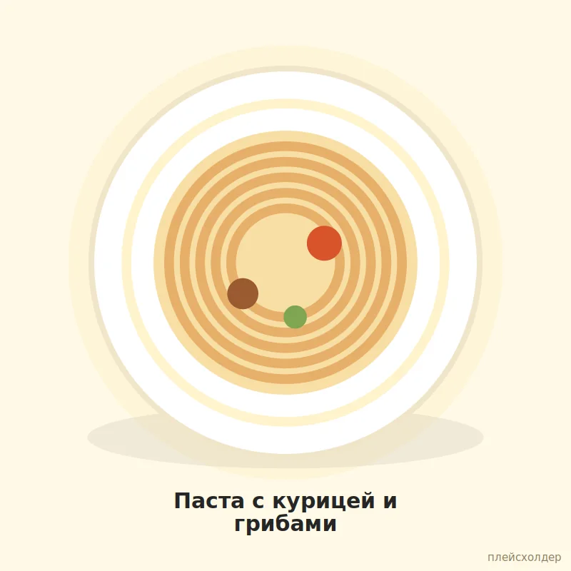 Паста с курицей и грибами